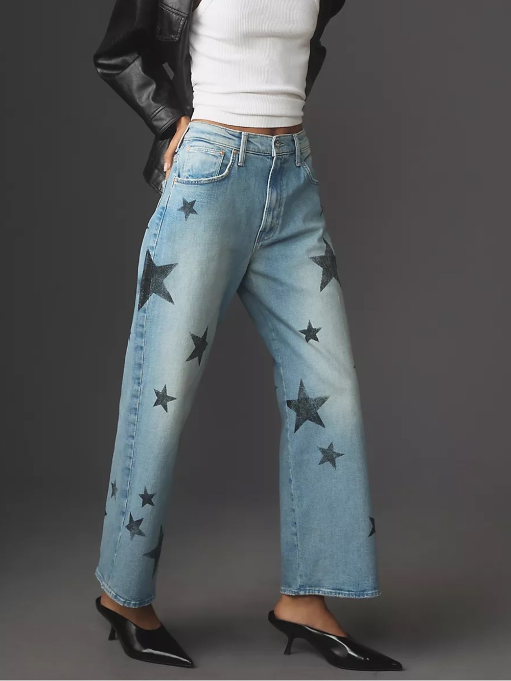 MOTHER The Dodger High-Rise Straight-Leg Jeans in Star Crossed